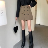 Черный костюм, юбка, штаны, шорты, коллекция 2023, высокая талия, свободный крой, осенний