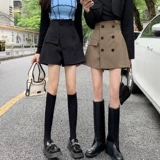 Черный костюм, юбка, штаны, шорты, коллекция 2023, высокая талия, свободный крой, осенний