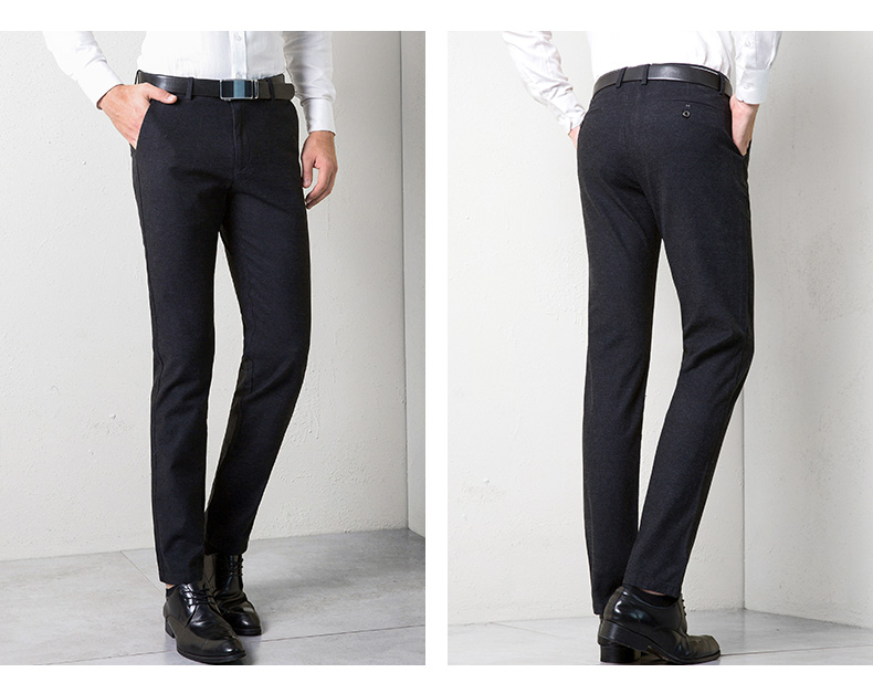 Romon / Ruomen Quần âu cho nam Thanh niên Slim Straight Quần yếm cỡ lớn Quần công sở Quần dài nam quần bò nam đẹp