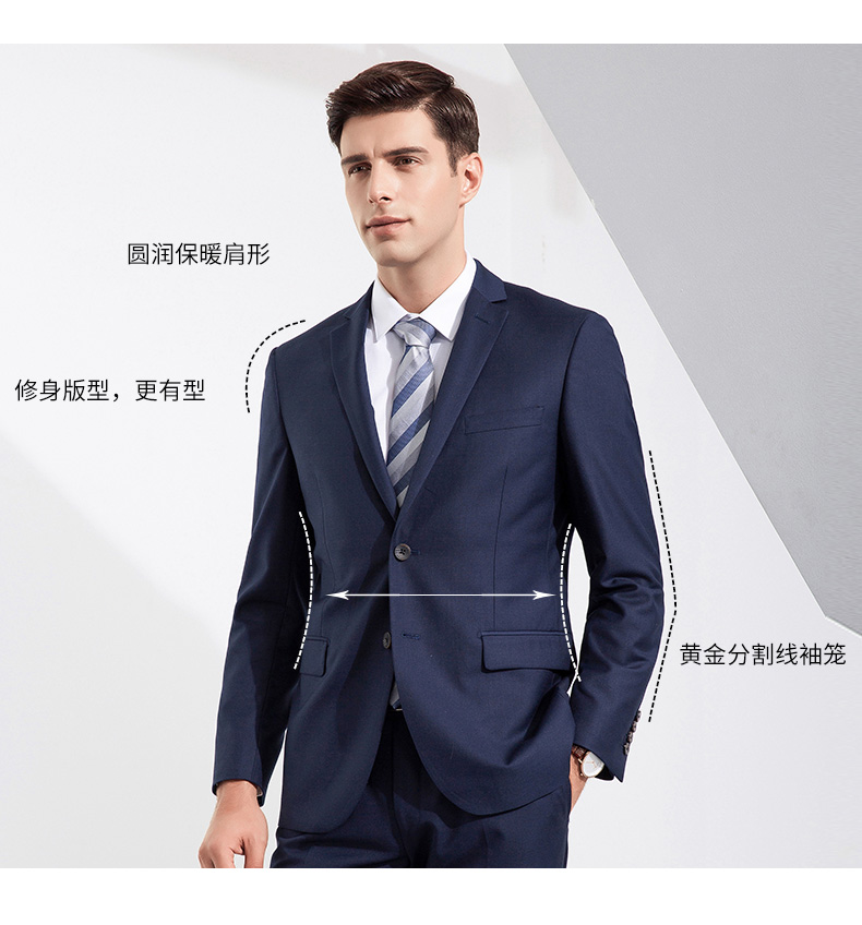 Thời trang nam Romon / Luo Meng Slim kinh doanh đám cưới chú rể chú rể ăn mặc sau bộ đồ phù hợp với nam giới đồ công sở nam