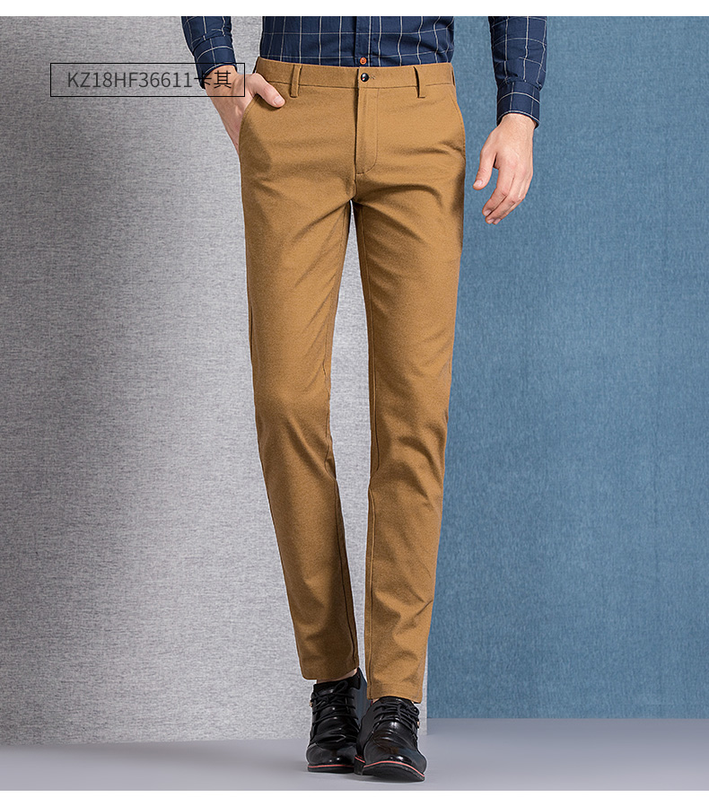 Romon / Luo Meng quần nam trẻ trung quần cotton nam quần kinh doanh cộng với phần nhung dày quần dài quần giữ nhiệt nam
