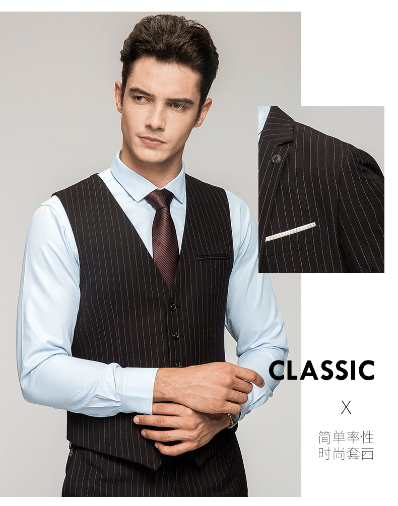 Bộ đồ Romon / Luo Meng phù hợp với giới trẻ và trung niên kinh doanh phù hợp với mùa thu đông chuyên nghiệp ăn mặc đơn giản phù hợp với nam đồ công sở nam
