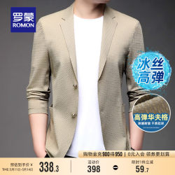 Romon Men's Casual Suit 2024 Summer Thin Suit Fit Single Suit Jacket ສໍາລັບຜູ້ຊາຍ