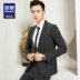 Romon / Luo Meng họa tiết dọc phiên bản Hàn Quốc của bộ đồ vest nam phù hợp với váy cưới công sở bình thường thời trang phù rể quần kaki nam đẹp Suit phù hợp