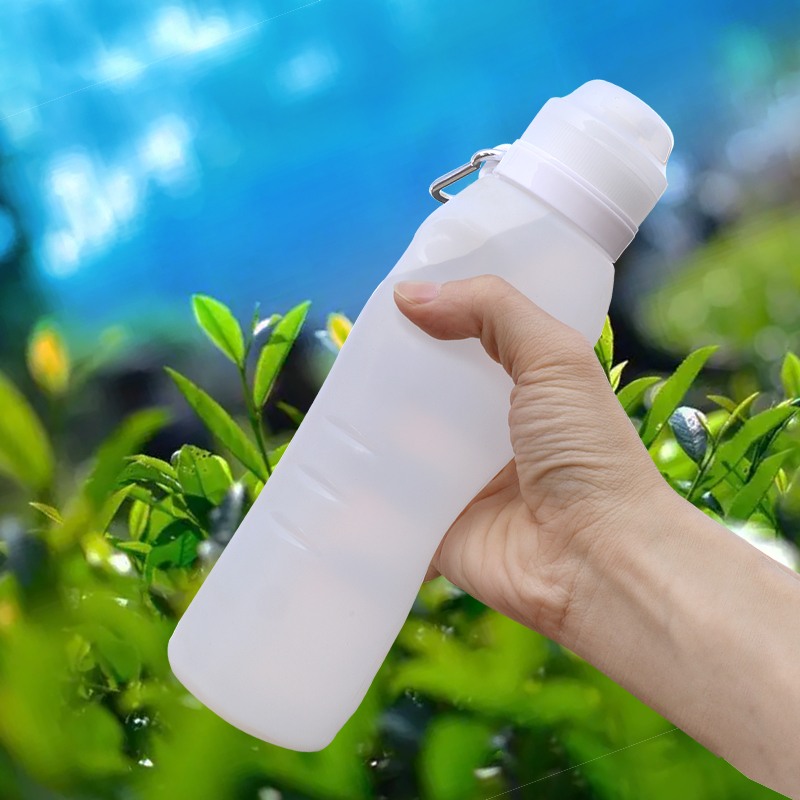 Soft silica gel water glass can fold high temperature resistant portable kettle Children outdoor sports accompanying cup telescopic mesh red male and female