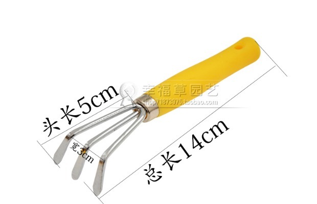Dụng cụ làm vườn ba cái xẻng mini ba móng đa cánh nhỏ trồng hoa xẻng ban công trồng hoa binh tuoi cay