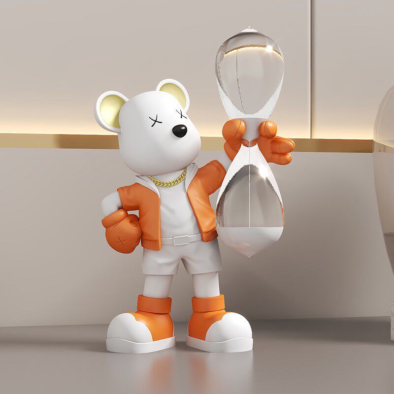 Online Red Violent Bear Creative Desktop Swing Piece 60 min Hourglass Timer TV Cabinet Genguan Children's Room Adornment-Taobao