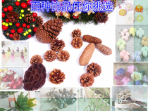 Christmas Day Kindergarten hand-woven material package shooting props Pine Cone Branch simulation flower jewelry Cotton