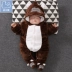 Quần áo cotton cho bé mùa xuân và mùa thu đông nam nữ 0-3-6 tháng tuổi cộng với áo nhung cho bé sơ sinh body suit thể thao cho bé trai Áo liền quần