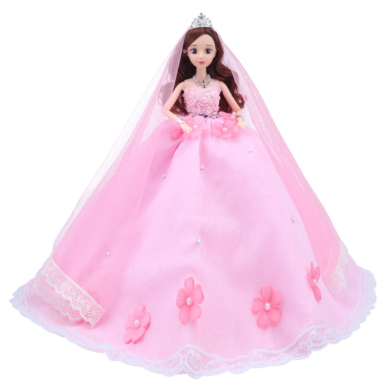 3D real eye doll big wedding dress gift box set doll girl toy gift single