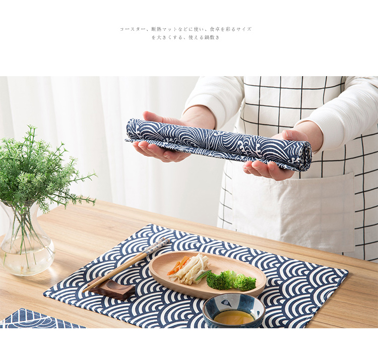 Hai lớp totem placemat nhà bông lanh cách nhiệt pad vải hình chữ nhật chống nóng pad phía tây bảng mat bảng mat