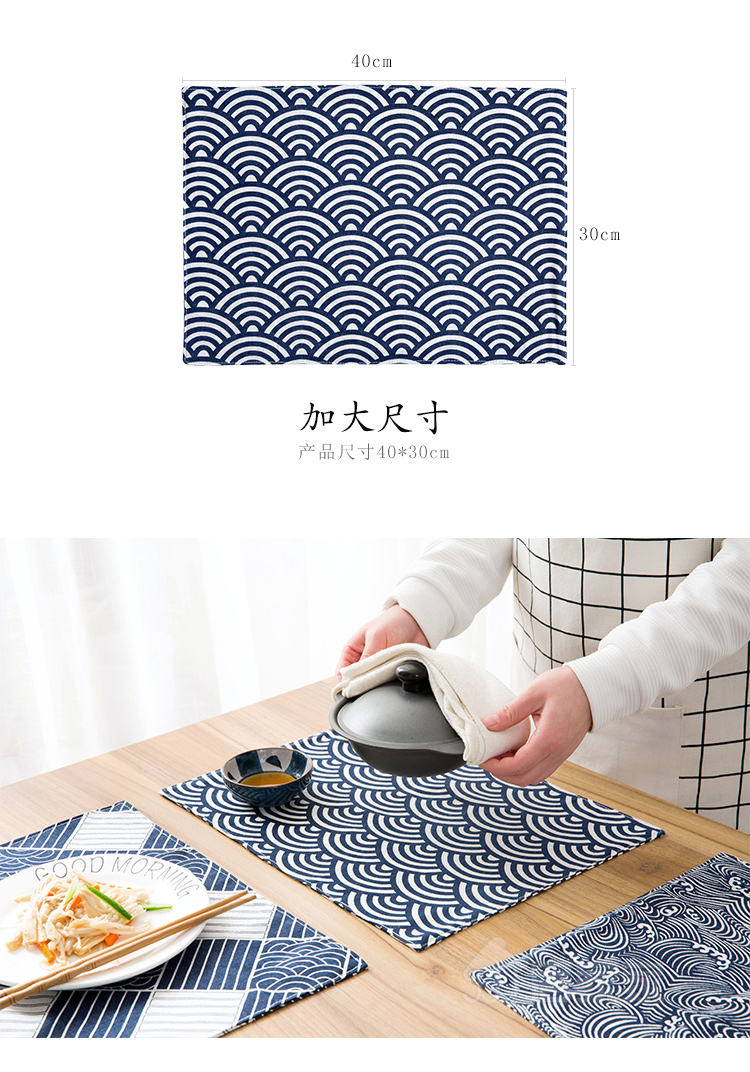 Hai lớp totem placemat nhà bông lanh cách nhiệt pad vải hình chữ nhật chống nóng pad phía tây bảng mat bảng mat khăn trải bàn làm việc