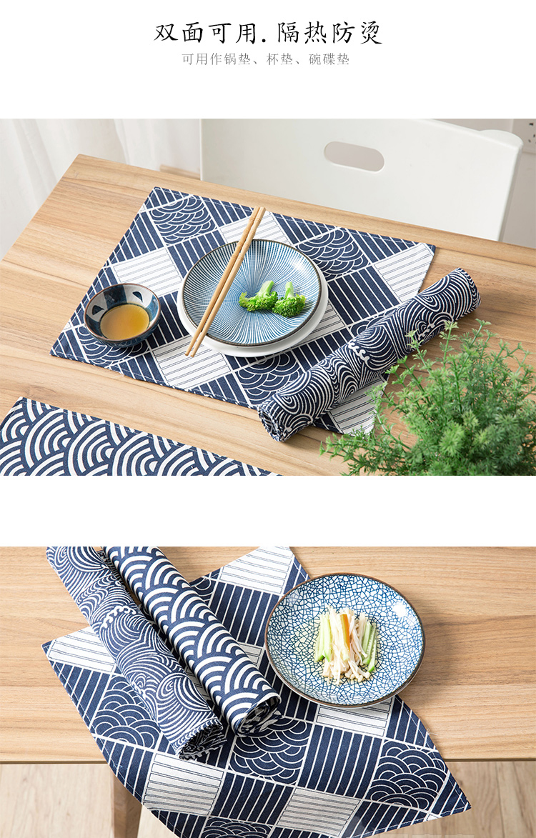 Hai lớp totem placemat nhà bông lanh cách nhiệt pad vải hình chữ nhật chống nóng pad phía tây bảng mat bảng mat