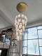 New Chinese-Style Duplex Living Room Large Chandelier, Modern Minimalist Hollow Villa Self-Built House High Ceiling Cloud-Pattern Creative Lighting Fixtures