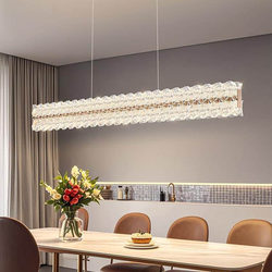 Italian-Style Aesthetic Restaurant Chandelier 2026 New Model Simple Light Luxury Linear Strip Light Post-Modern Creative Dining Table Chandelier