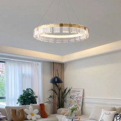 Italian Minimalist Light Luxury Designer Living Room Main Light, Simple Modern Creative Ring High-End Atmospheric Master Bedroom Chandelier