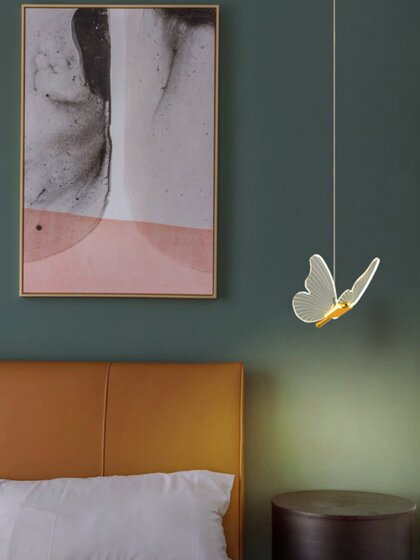 Bedroom Bedside Chandelier Nordic Light Luxury Creative Personality Butterfly Long Line Villa Staircase Dining Room Chandelier Modern Simple