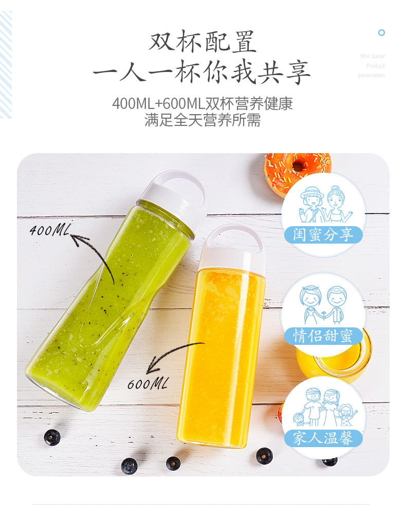 máy ép rau củ Chuanghua CH-02 Máy ép trái cây gia đình Mini Sinh viên Trái cây Nhỏ cầm tay Tự động Đa chức năng Cốc nước trái cây máy xay sinh tố cầm tay philip
