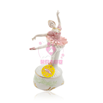 (Hokkaido Otaru Crafts) F Japanese fired ceramic Rococo elegant classical figure Music Box