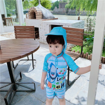 Boys swimsuit suit Childrens handsome gas male cartoon ins sconjoined sunscreen 2020 Childrens baby swimsuit 1 year old