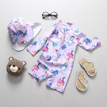 Childrens swimsuits female children Korean girls one and a half year old babies conjoined little Princess hot spring baby girls two years old