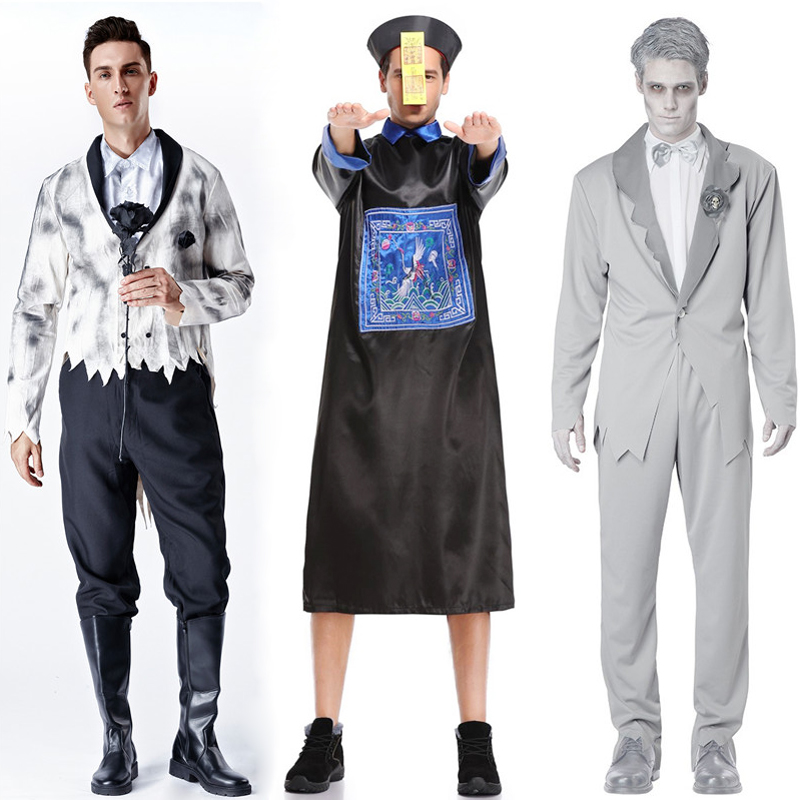 Halloween clothes male and female couples adult bride groom dress vampire cos zombie clothes