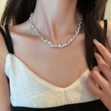 Сексуальное ожерелье из жемчуга, небольшая дизайнерская цепочка до ключиц, осеннее, тренд сезона