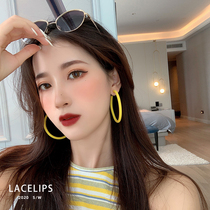 Earrings Female Summer 2021 New Tide Exaggerated Temperament Advanced Sense 2020 Candy Color Large Circle Circle Earrings