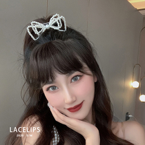 LACELIPS Net red fairy hairclip Super fairy Pearl bow clip large horsetail top clip back head jewelry