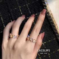 LACELIPS Wang fried style ~ advanced sense of simple ring net red design sense cold wind Open index finger ring female
