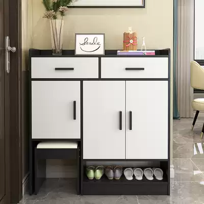 Entrance shoe cabinet Household door can sit multi-function entrance cabinet with shoe stool large capacity simple modern foyer cabinet