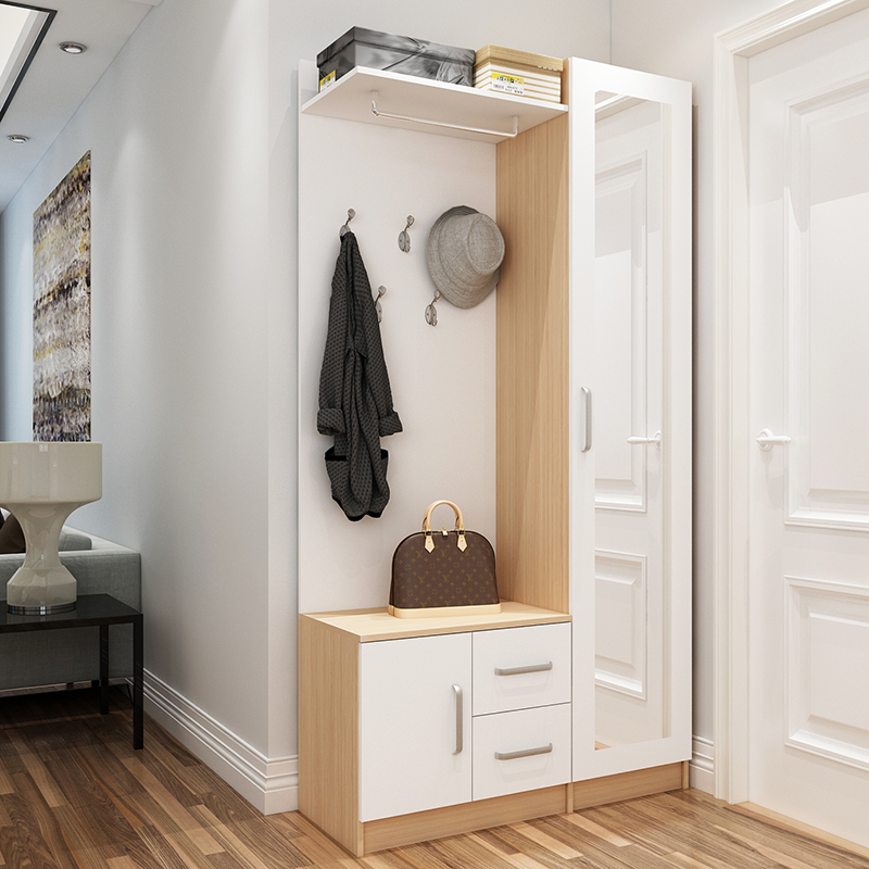 Footwear Closet Door Hall Cabinet Integrated Cloister Hood Cabinet Changing Shoes Stool Living-room Genguan Dressing Mirror Combination Modern Brief Jogging Hanger