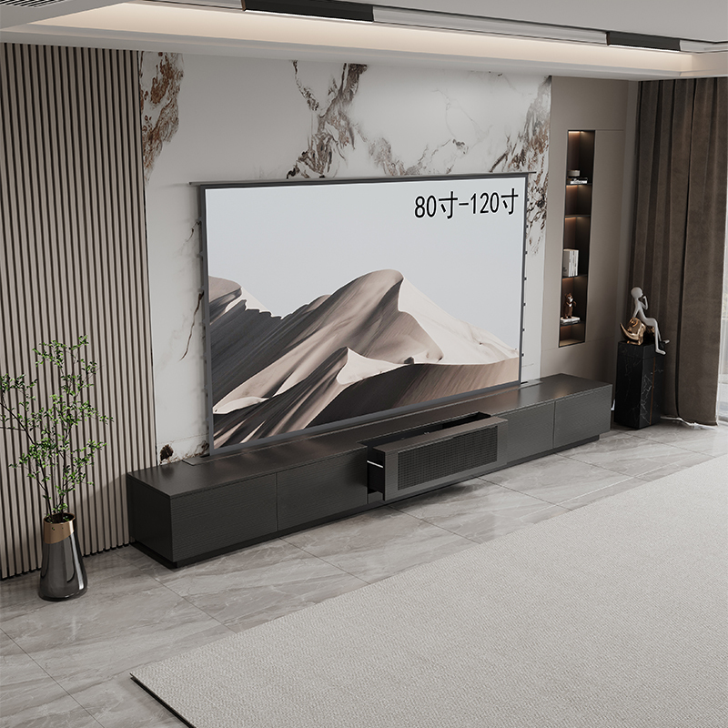 Electric Lifting Screen Laser Tv Cabinet with Hidden Automatic Retractable Platform, Integrated Projector, Fully Automatic Dedicated Cabinet