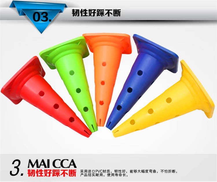 52 cm với lỗ lớn logo thùng thiết bị đào tạo bóng đá được trang bị với chướng ngại vật bóng rổ kem hình nón - Bóng đá