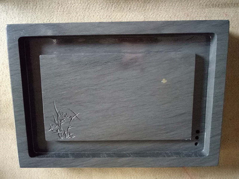 Handmade Stone Sculpting Craft Gift Pendulum in Grandmother's Home Stone Stone Carving of the Wenfang Four Treasure Stone Slabs Stone Tea Tray can be set as required