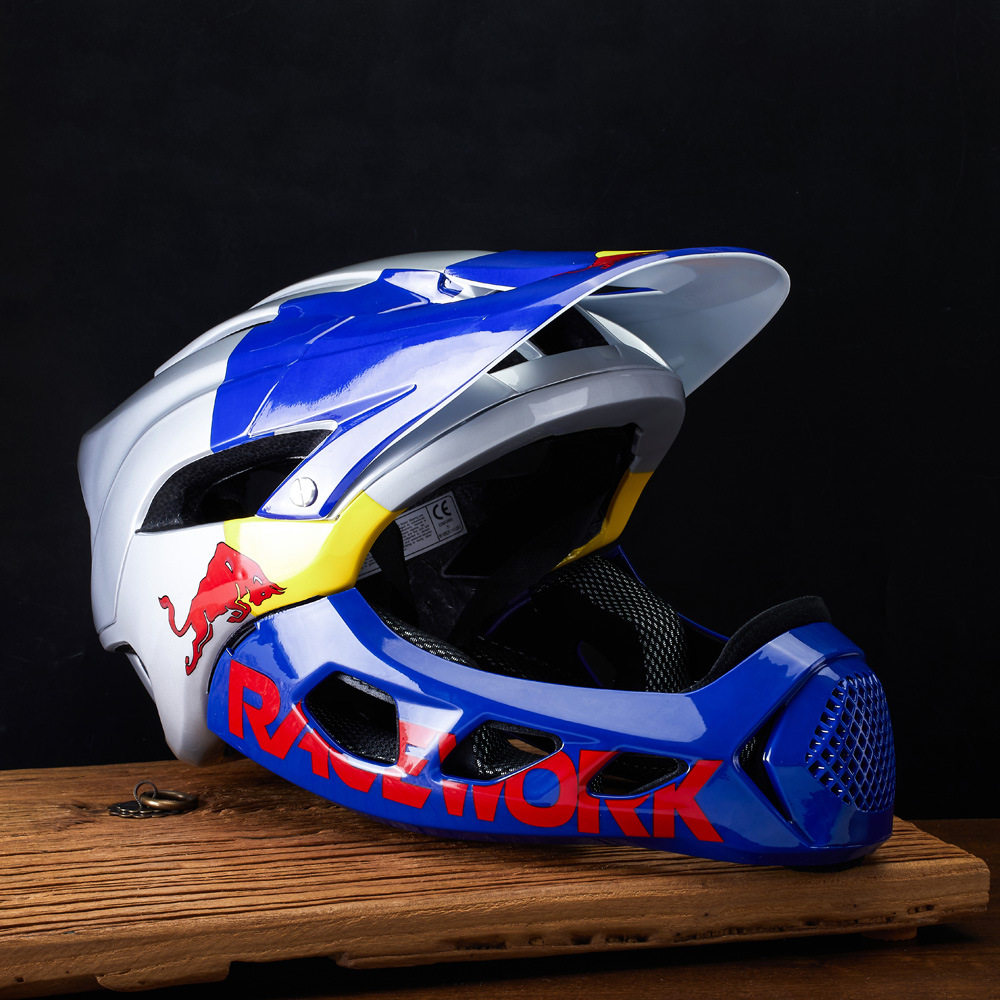 RACEWORK mountain bike off-road downhill red bull helmet DH AM FR XC protective gear full helmet