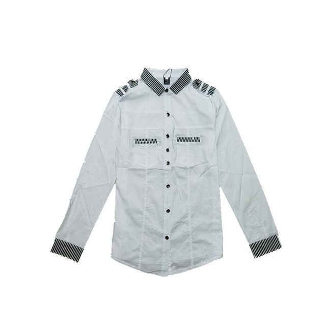 ສະຖານີເອີຣົບ 2020 ເຄື່ອງນຸ່ງຜູ້ຍິງໃຫມ່ໃນລະດູໃບໄມ້ປົ່ງແລະລະດູຫນາວຂອງຮ່ອງກົງແບບ Slim Fit Versatile Striped Shirts Bottoming Shirts ເອີຣົບເສື້ອຂະຫນາດນ້ອຍ trendy