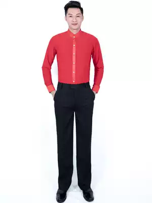Men's Latin dance clothing Adult practice clothing Modern national standard dance social dance square dance clothing long-sleeved top suit