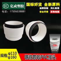 Cast iron pipe turn PVC joint 160 110 galvanized pipe insert drain pipe fittings pipe quick adapter direct