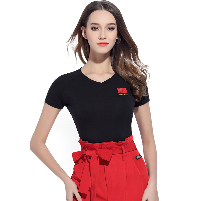 Dan Baoluo Latin dance practice clothes adult female dance practice short-sleeved T-shirt square dance national standard dance top dance clothes