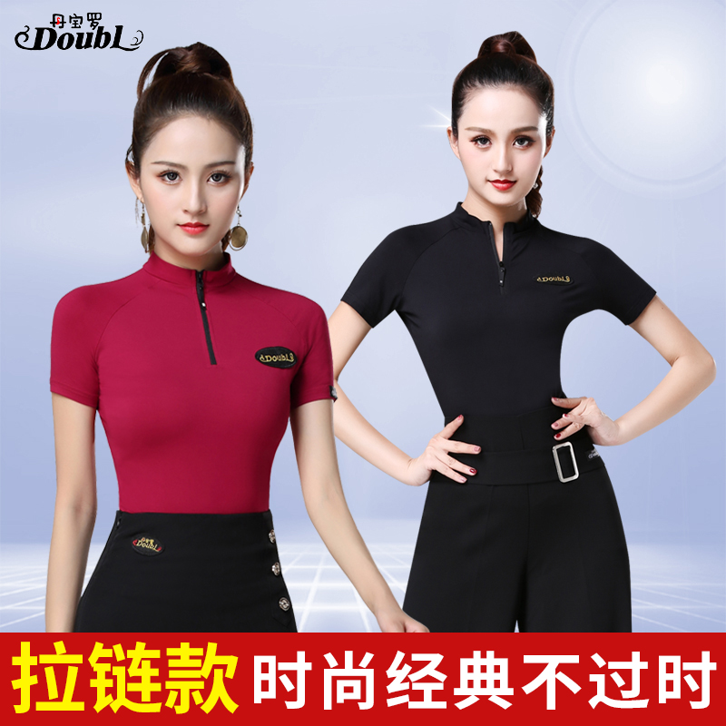 Dambo Romorden Women's Dress Blouse Women's Short Sleeve Dance Adult New National Standard Dance Dress Rehearsant Latin Body Suit