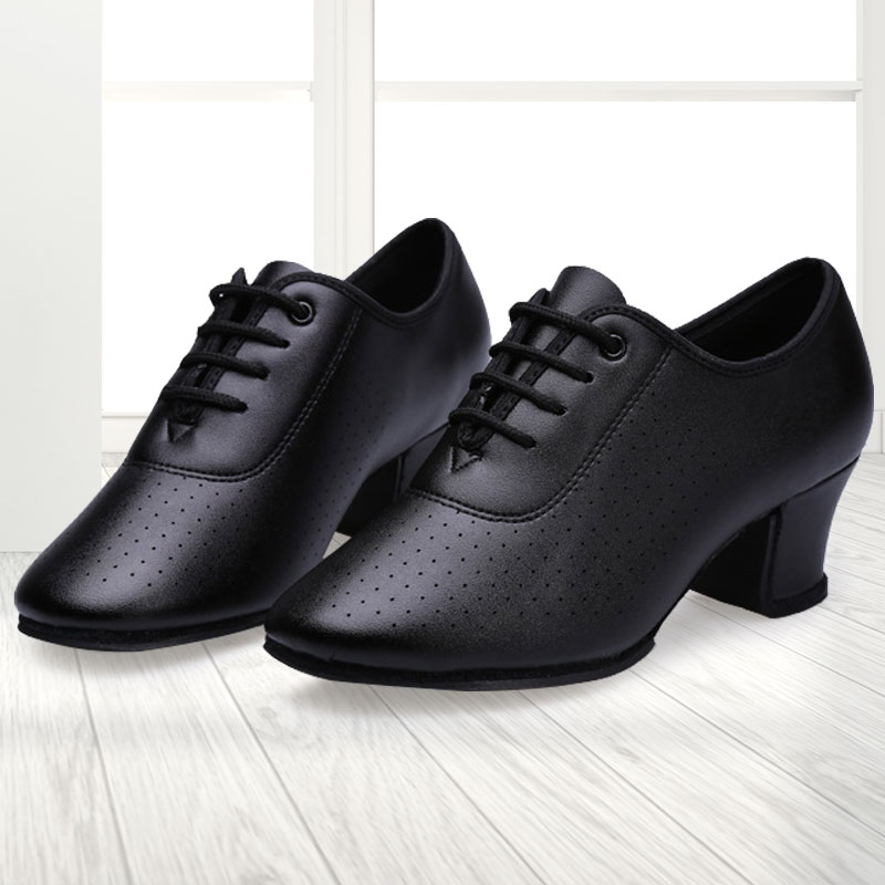 Danbaoluo dance shoes women's soft sole Latin dance shoes modern teacher shoes genuine leather medium heel friendship national standard dance shoes summer