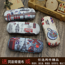 Retro glasses case male English style creative personality myopia eye accessories presbyopia glasses compression portable storage shell