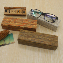 Glasses accessories handmade retro myopia glasses case men and womens ink box wood grain personality creative fashion presbyopia box