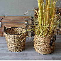 Pastoral green plant flower pot flower natural banana leaf weaving storage basket floor flower basket flower arrangement decoration