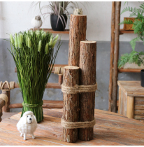 Pastoral retro wooden Candlestick wooden stakes home accessories shooting props ornaments creative handmade woodwork