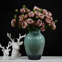 High-end multi-head simulation rose fake flower European living room home decoration flower