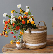 Pastoral storage basket green plant flower pot flower paper rope weaving storage basket floor flower arrangement decoration