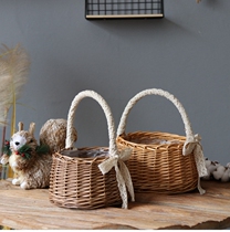 Pastoral Willow flower basket flower basket waterproof flower planting basket flower decoration gifts hand basket