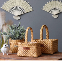 Pastoral wood flower basket gift basket flower arrangement flower basket portable flower arrangement flower basket dried flower vase flower pot flower pot